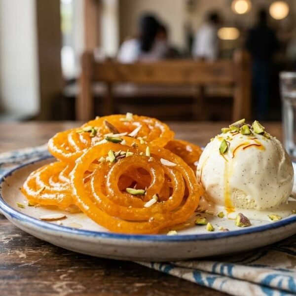 Jalebi with Ice Cream